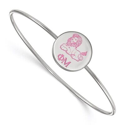 Phi Mu Enameled Slip-on Bangle Sterling Silver SS048PHM-7, MPN: SS048PHM-7, 886774610603