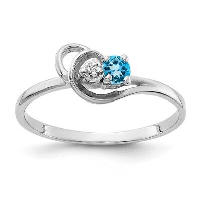 3mm Blue Topaz Aaa Diamond Ring 14k White Gold X9739BT/AAA, MPN: X9739BT_AA, 883957638379