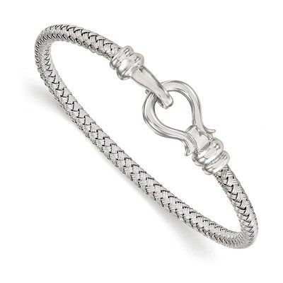 Leslie&#39;s Hook Rhodium Plated Bangle Sterling Silver HB-QLF678, MPN: QLF678, 191101635762