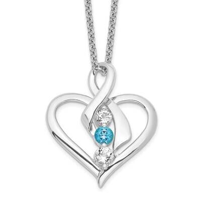 Survivor Clear &amp; Blue Swarovski Topaz Heather Necklace Sterling Silver SV231SSB-16, MPN: SV231SSB-1…