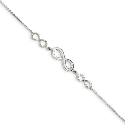 Infinity Symbol Bracelet 7.25 Inch Sterling Silver Polished QG3627-7.25, MPN: QG3627-7.25, 19690416…