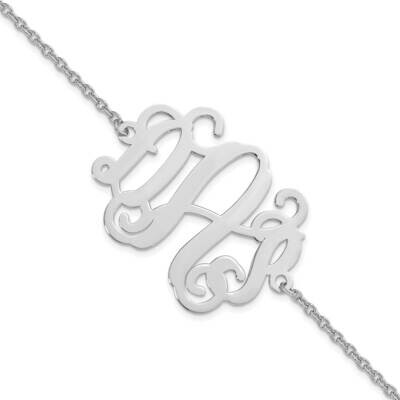 Polished Monogram Chain Bracelet 7.5 Inch Sterling Silver Rhodium-plated XNA561SS, MPN: XNA561SS, 8…