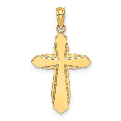 Beaded Cross Charm 14k Gold Solid K8503, MPN: K8503, 637218052097
