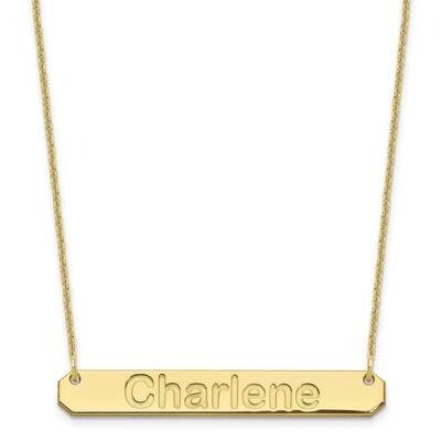 Polished Arial Rounded Bar Necklace 10k Gold Medium 10XNA1237Y, MPN: 10XNA1237Y, 196904158852