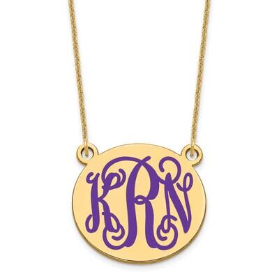 Medium Polished Epoxied Letter Circle Monogram Necklace 14k Gold XNA584Y, MPN: XNA584Y,