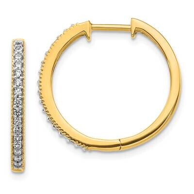 Diamond Milgrain Hoop Earrings 14k Yellow Gold EM4272-025-YA, MPN: EM4272-025-YA, 883957265087