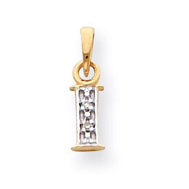 Polished .01ct Diamond Initial I Charm 14K Gold &amp; Rhodium YC250I, MPN: YC250I, 883957323466