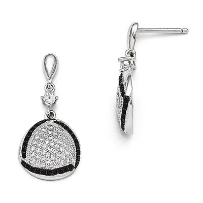 Triangle Dangle Post Earrings Sterling Silver &amp; Cubic Zirconia QMP1023, MPN: QMP1023, 883957011806