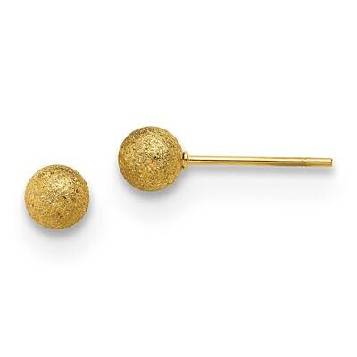 Laser Cut Yellow Ip-Plated 5mm Ball Post Earrings Stainless Steel Polished SRE1432, MPN: SRE1432, 1…