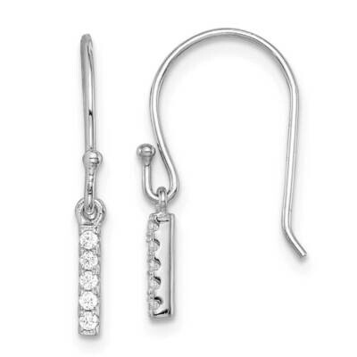 Bar Dangle Earrings Sterling Silver Rhodium-plated CZ Diamond QE14906, MPN: QE14906, 883957176529