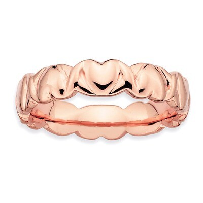 Pink-plated Hearts Ring - Sterling Silver QSK284, MPN: QSK284, 883957157962