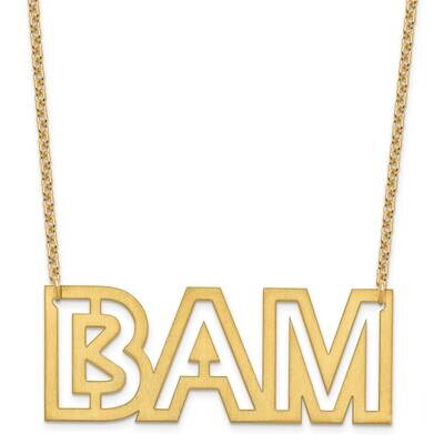 Large Brushed 3 Letter Necklace Sterling Silver Gold-plated XNA1189GP, MPN: XNA1189GP,