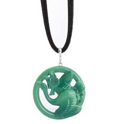 Franz Porcelain Gu Bird and Green Goose Design Rhodium Plated Brass &amp; Necklace CP00028, MPN: CP0002…