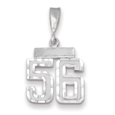 Number 56 Charm Small Diamond -cut 14k white Gold WSN56, MPN: WSN56, 883957114415