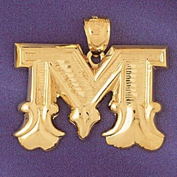 Dazzlers Jewelry Initial M Pendant Necklace Charm Bracelet in Yellow, White or Rose Gold 9577m, MPN…
