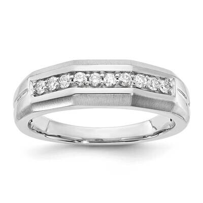 10k Gold White Gold Polished &amp; Satin Diamond Men&#39;s Band RDD2845G-0WAB