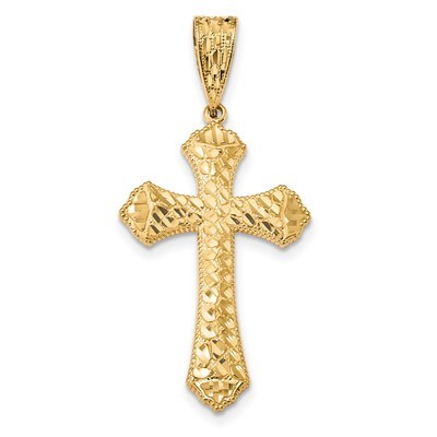 Budded Cross Pendant 14k Gold Diamond-cut K6223, MPN: K6223, 883957959672
