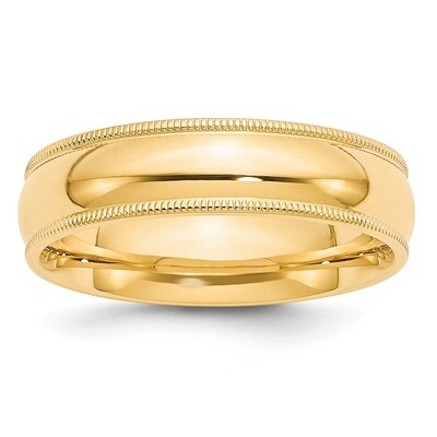 6mm Milgrain Comfort Wedding Band 14k Gold MC060 Engravable, MPN: MC060, 886774488608