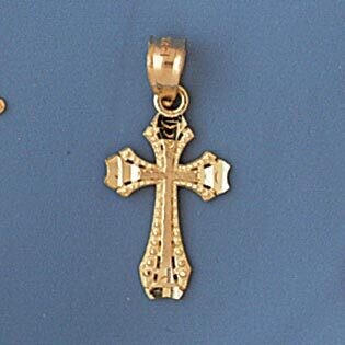 Dazzlers Jewelry Cross Pendant Necklace Charm Bracelet in Yellow, White or Rose Gold 8297, MPN: DZ-…