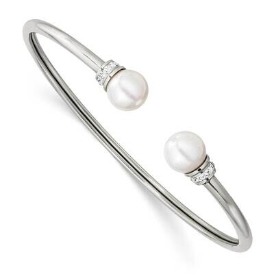 Preciosa Crystal &amp; Imit. Shell Pearl Bangle Stainless Steel Polished SRB2905, MPN: SRB2905, 1911018…