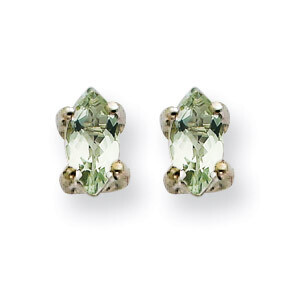 5X2.5mm Marquise Green Quartz Earring 14k White Gold XE101WCG, MPN: XE101WCG, 883957089201