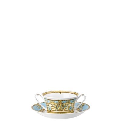 Versace Prestige Gala Bleu Cream Soup Cup and Saucer 10 oz., MPN: 19325-403638-10420, 790955326828