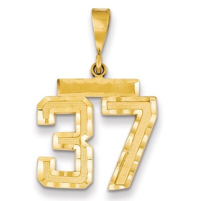 Number 37 Charm 14k Gold Medium Diamond-cut  MN37, MPN: MN37, 883957139166