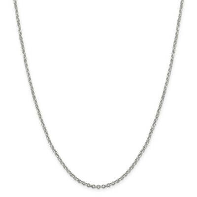 2.5mm Diamond-Cut Cable Chain with 4 Inch Extender 22 Inch Sterling Silver QHC045E-22, MPN: QHC045E…