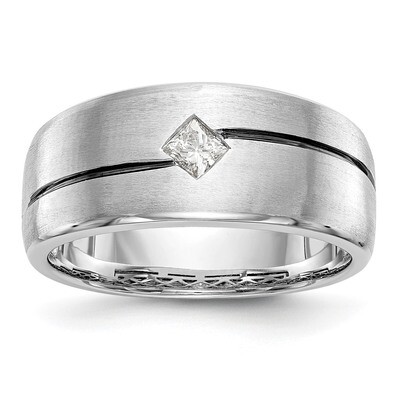 Diamond Enameled Men&#39;s Band 14k White Gold RM3493B-020-WAA, MPN: RM3493B-020-WAA, 196904148372