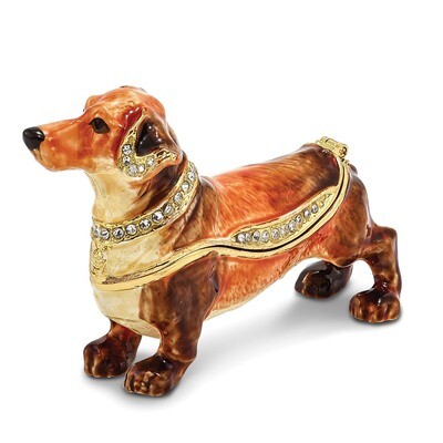 Dachshund Trinket Box Enamel on Pewter by Jere, MPN: BJ2085, 191101595202
