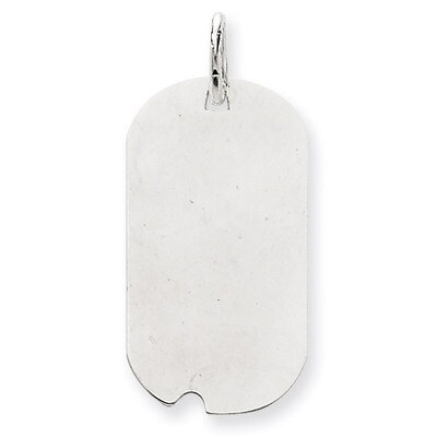 Plain .013 Gauge Engravable Dog Tag with Notch Disc Charm 14k White Gold XWM597/13, MPN: XWM597/13,…