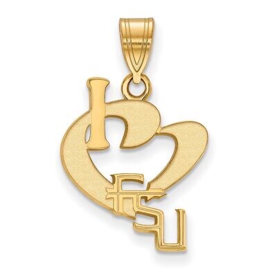 Florida State University Large I love Logo Pendant Gold-plated Silver GP069FSU, MPN: GP069FSU, 8867…