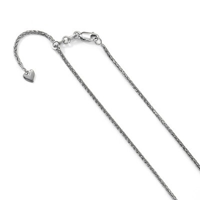 Leslie&#39;s 1.3 mm Adjustable Diamond-cut Wheat Chain 22 Inch 14K White Gold HB-1271-22, MPN: 1271-22,…