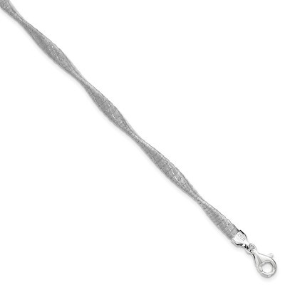 Polished Textured Twisted Bracelet Sterling Silver QG3835-7.5