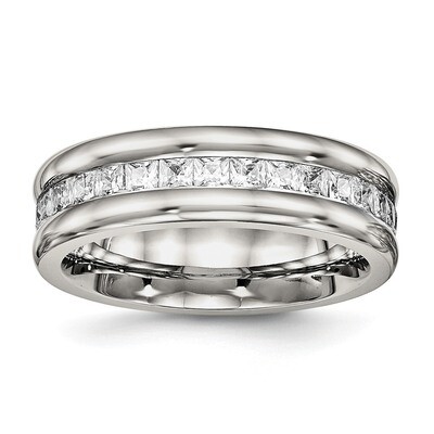 Diamond CZ Ring Stainless Steel Polished SR566 by Chisel, MPN: SR566, 191101432392