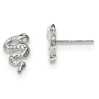 Snake Post Earrings Sterling Silver Polished QE11846, MPN: QE11846, 191101230639