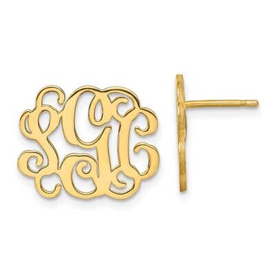 Polished Monogram Post Earrings Sterling Silver Rhodium-plated XNE25GP, MPN: XNE25GP, 886774556819
