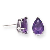 Amethyst Diamond Pear Stud Earrings 14k Gold XE83WAM, MPN: XE83WAM, 883957104898