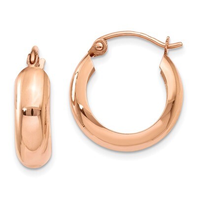 Polished Bangle Small Hoop Earrings 14k Rose Gold TF968, MPN: TF968, 886774732343