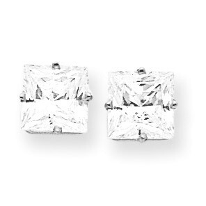 Princess 4-Prong 8.0mm Earrings 14k White Gold XE64W, MPN: XE64W, 191101717109