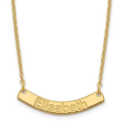 Small Polished Curved Arial Rounded Bar Necklace Gold-plated Sterling Silver XNA1234GP, MPN: XNA123…
