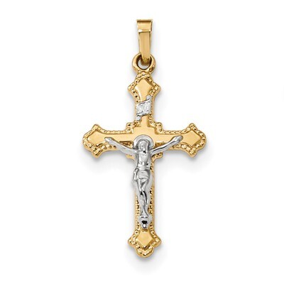 Polished INRI Crucifix Pendant 14k Two-Tone Gold XR1626, MPN: XR1626, 886774031293