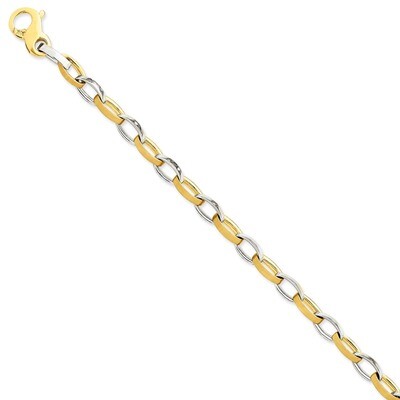 6.6mm Polished and Satin Fancy Link Chain 20 Inch 14k Two-Tone Gold LK563-20, MPN: LK563-20, 191101…