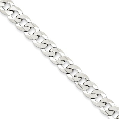 9 Inch 8.5mm Close Link Flat Curb Chain Sterling Silver QLB220-9, MPN: QLB220-9, 886774415420