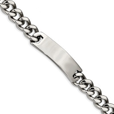 8 inch ID Bracelet Stainless Steel Polished SRB1791-8 by Chisel, MPN: SRB1791-8, 191101603327