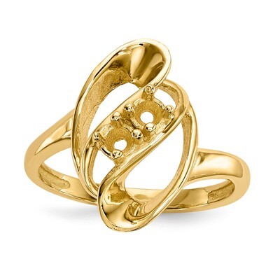 Mothers &amp; Family 14k Yellow Gold Polished 2-Stone Ring Mounting XMR3/2-7, MPN: XMR3-2, 191101538636