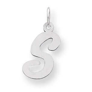 Medium Script Initial S Charm Sterling Silver QC5082S, MPN: QC5082S, 883957542256
