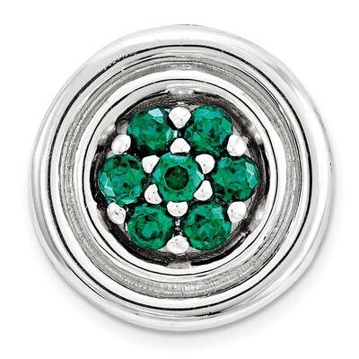 Created Emerald Chain Slide Sterling Silver Small QSK1724, MPN: QSK1724, 886774640402