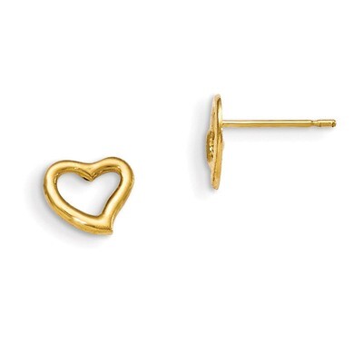 Children&#39;S Heart Post Earrings 14k Gold GK732, MPN: GK732, 191101079986