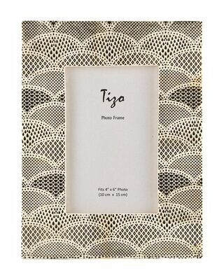 Tizo Rainy Day Bone Horn Picture Frame 4 x 6 Inch, MPN: W777BK46,